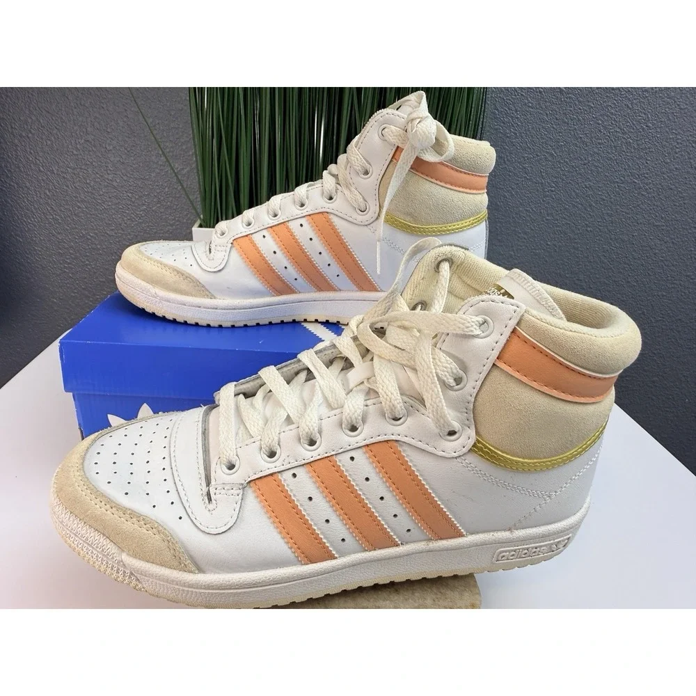 Adidas Top Ten Hi-Top Shoes Women's 7.5 Sneakers White Ambient Blush H00271